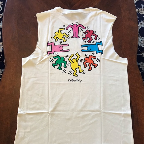 KEITH HARING Print on Both sides Muscle Shirts NEW S, M, L, XL, XXL NWT - Picture 3 of 13